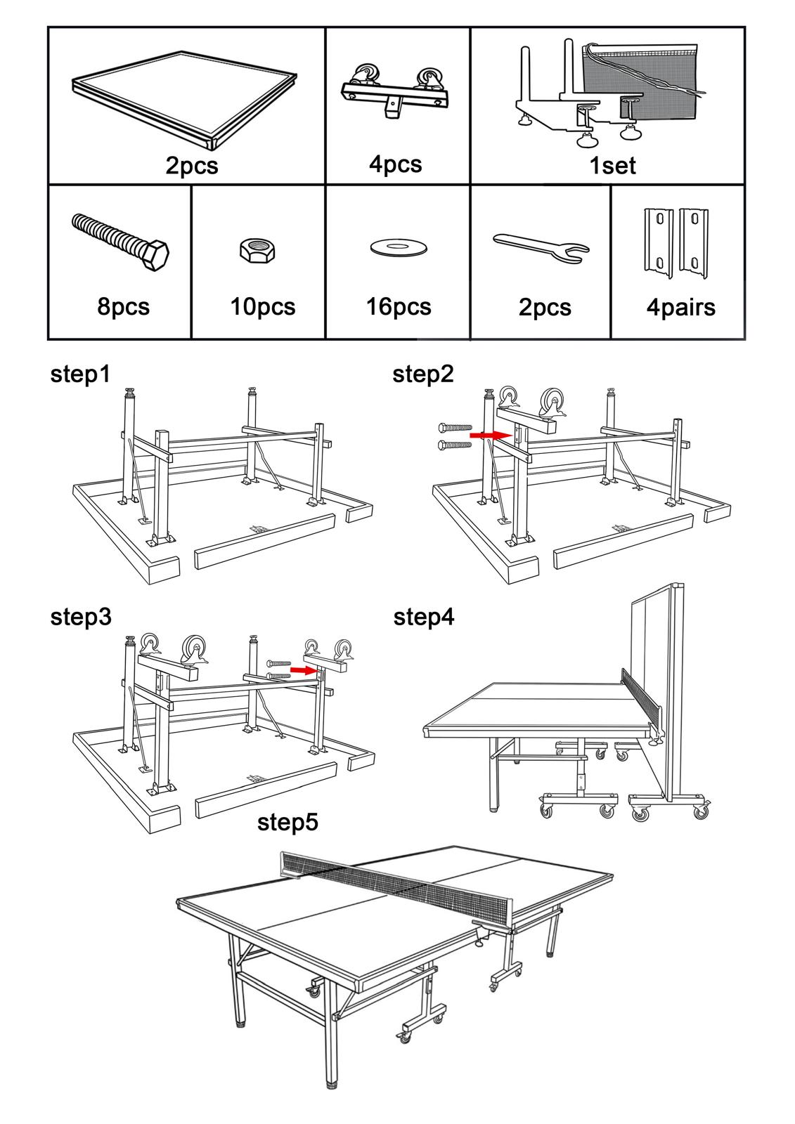 1800 Professional Table + 4.5mm Flooring + Net